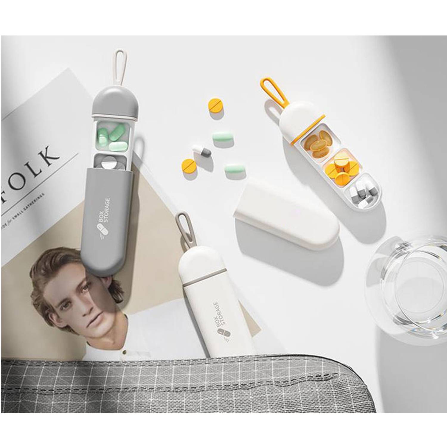 Portable 3-Compartment Pill Organizer Box 10