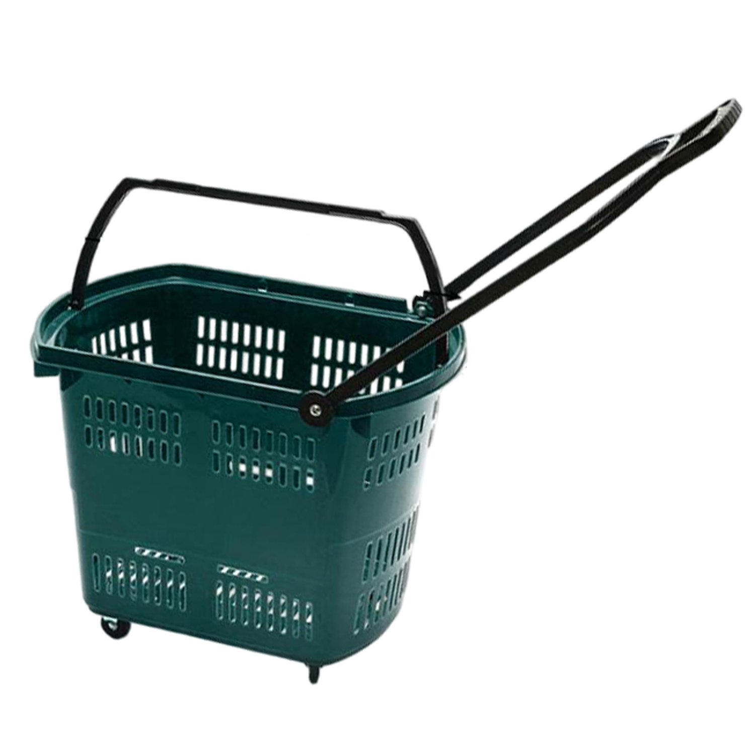 Plastic Wheeled Shopping Baskets w/ Handles 24
