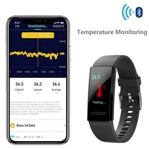 Smart Fitness Tracker Watch With Body Temperature Sensor 24