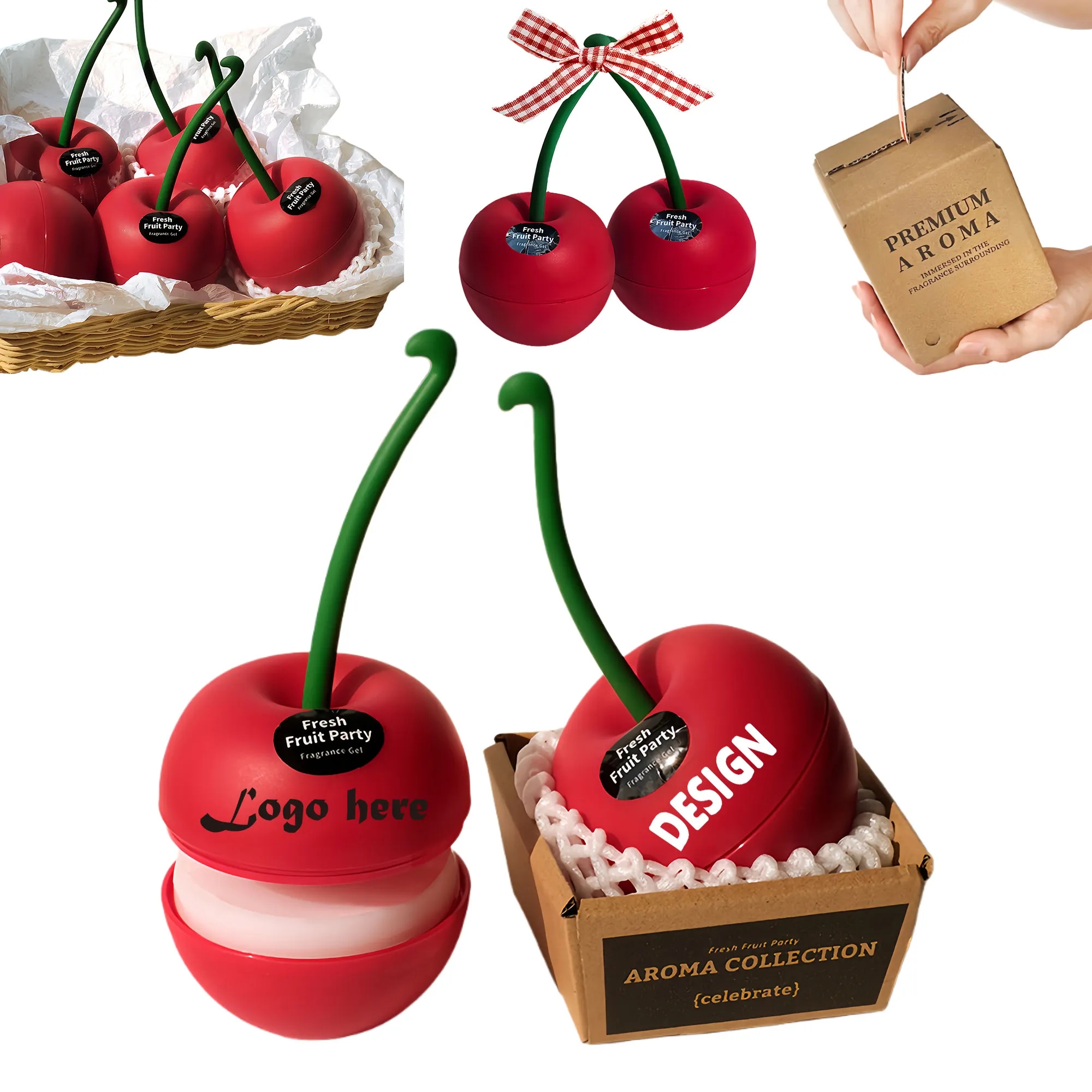 Cherry Scented Car Air Freshener Solid Gel