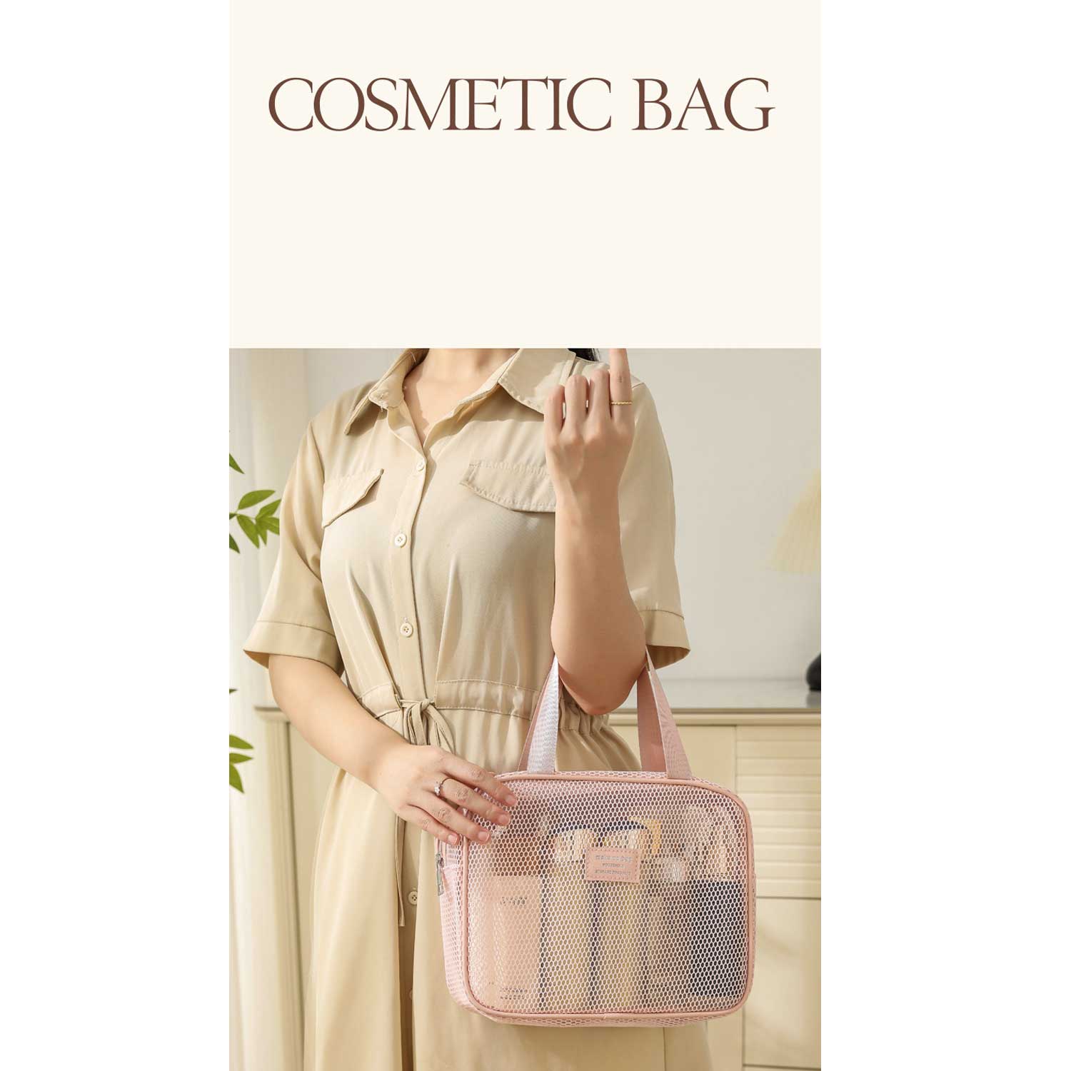 Large Travel Organizer Luxury Mesh Makeup Bag 5