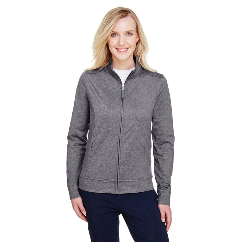 UltraClub Ladies' Navigator Heather Performance Full-Zip 3