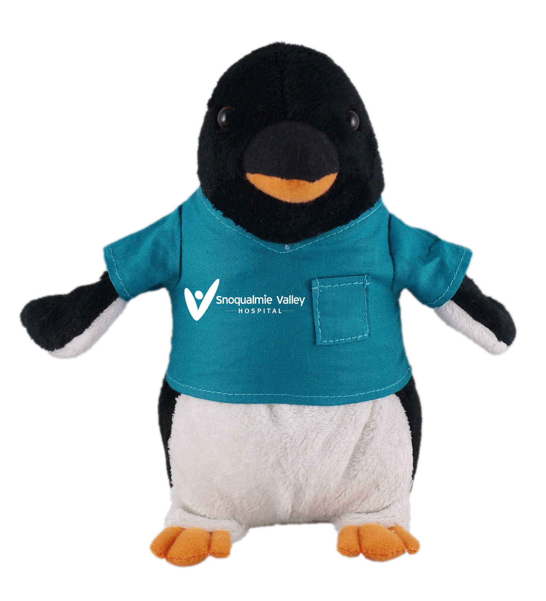 Soft Plush Stuffed Penguin in scrub shirt 3