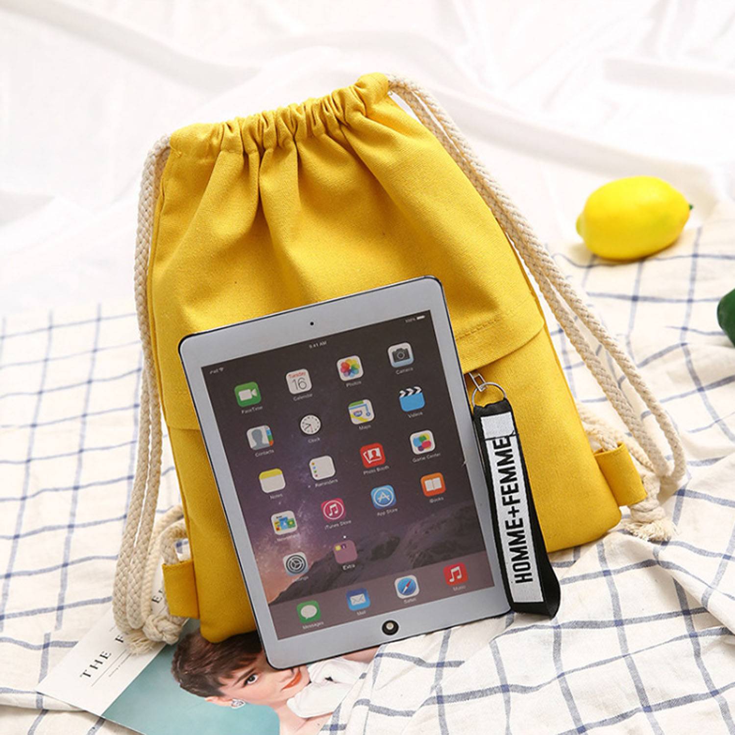 Canvas Storage Drawstring Backpack 10