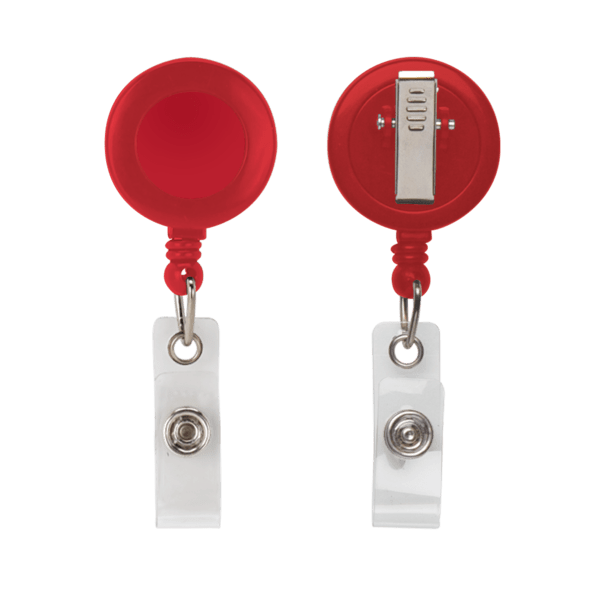 Retractable Zip Cord w/ Epoxy Dome & Vinyl Snap Attachment w/ Bulldog Clip 21