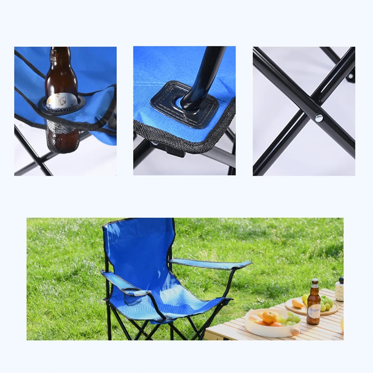 Outdoor Folding Camping Captains Chair With Carrying Bag 7