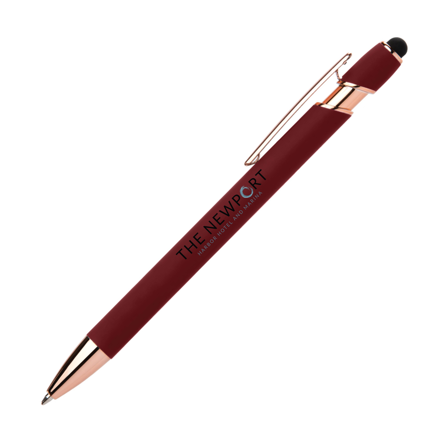 Stylus-4562 Ballpoint Soft Touch Pens with Rose Gold Trims 7