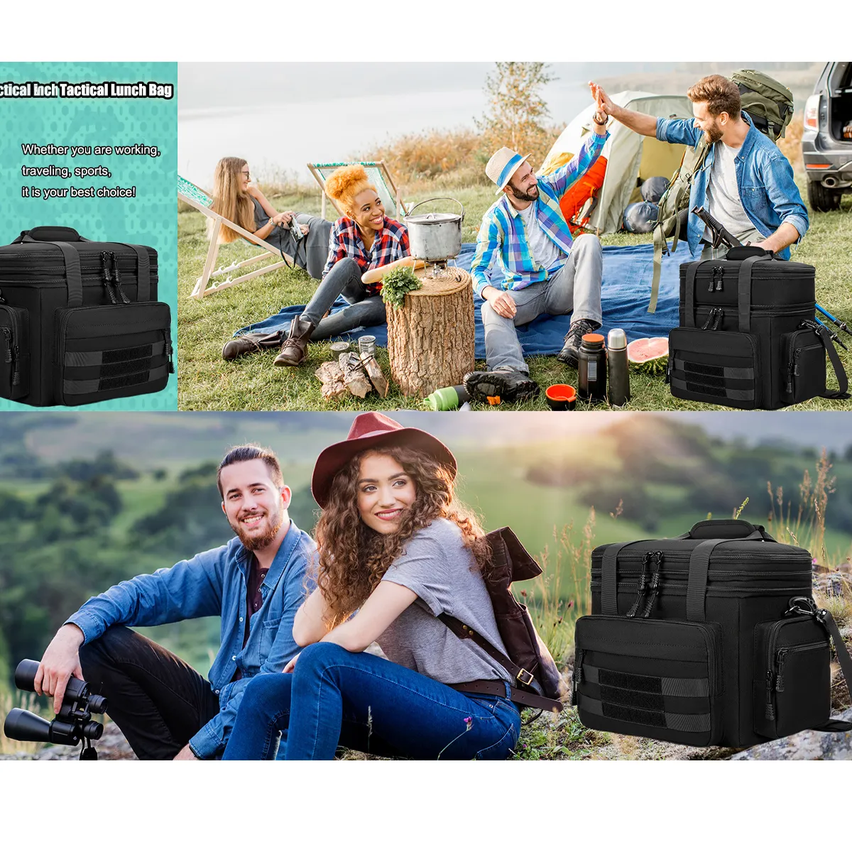 Large Expandable Tactical Picnic Lunch Bag Insulated Cooler 5
