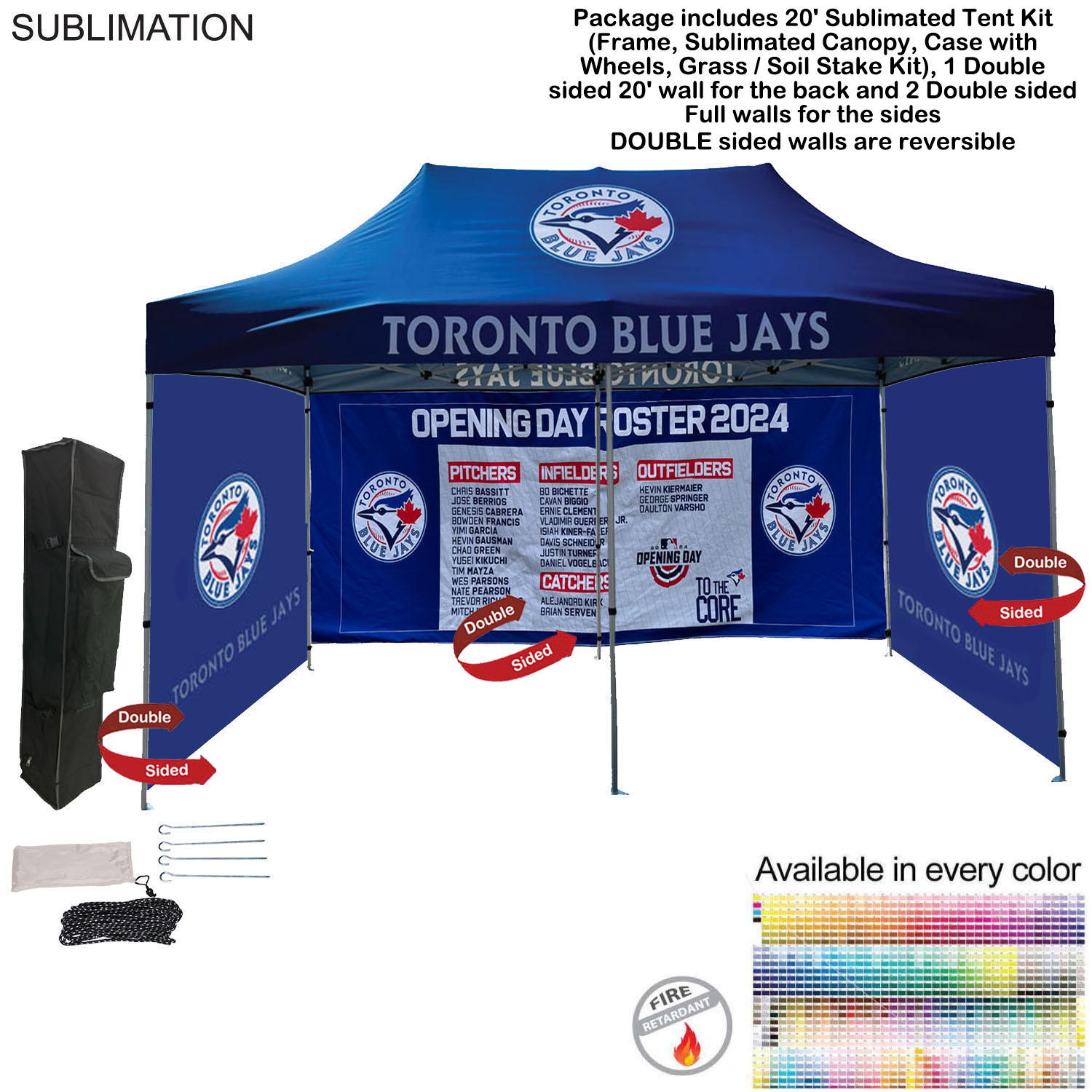 48Hr Quick Ship -Full Privacy Tent Package 2, 20'Tent Kit, 20'backwall & 2 DOUBLE side Full sidewall 15