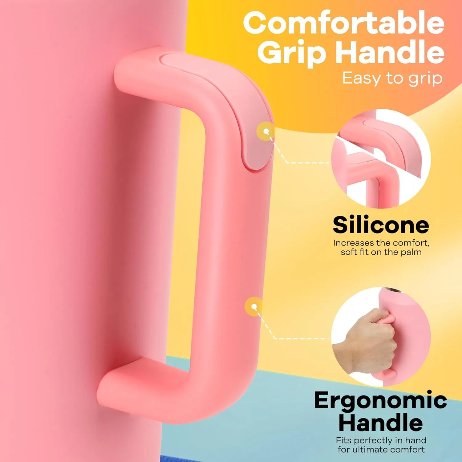 64 oz Stainless Steel Insulated Travel Mug With Straws 4