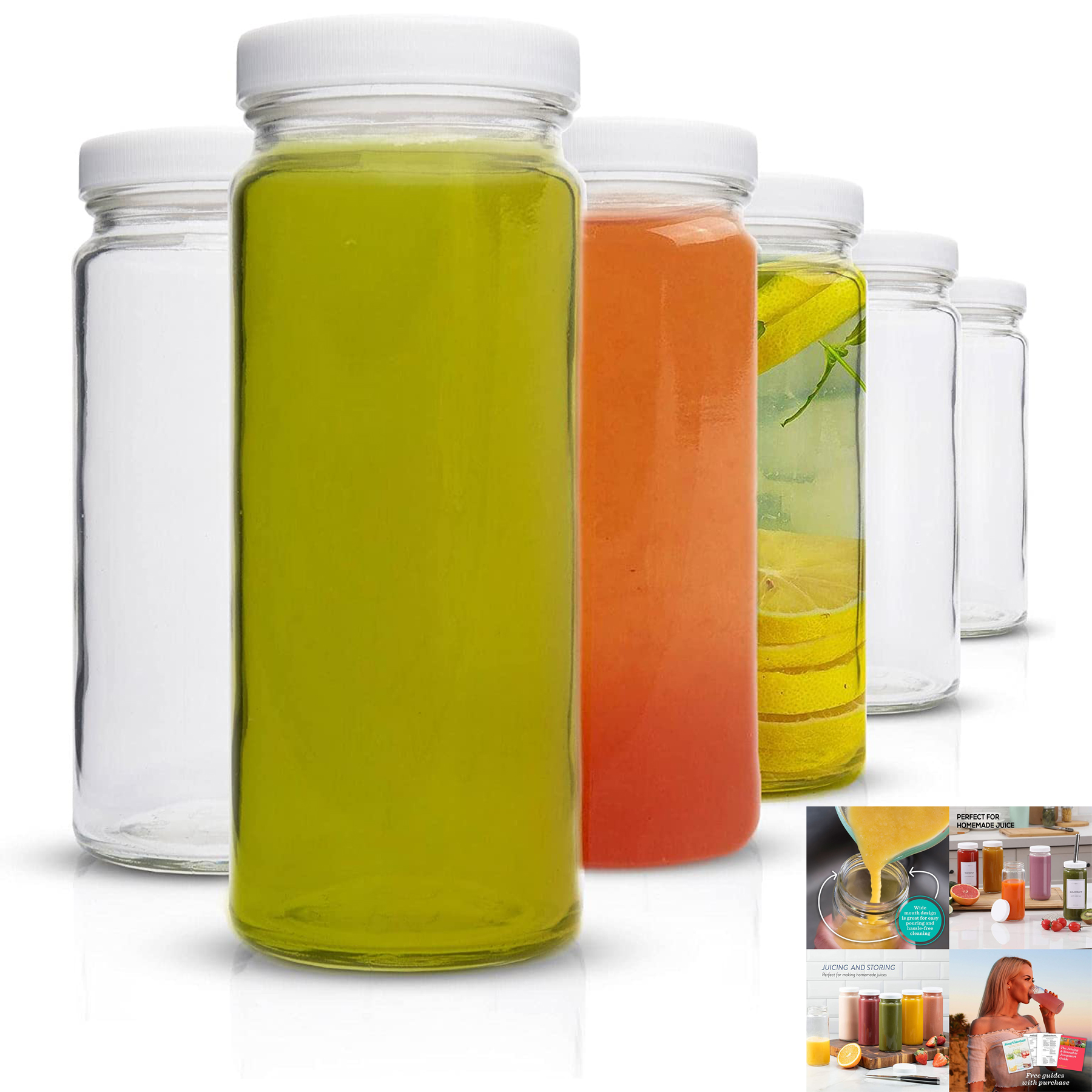 16 Oz Clear Glass Water Bottle 2