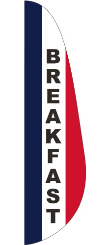 "BREAKFAST" 3' x 12' Message Feather Flag 1