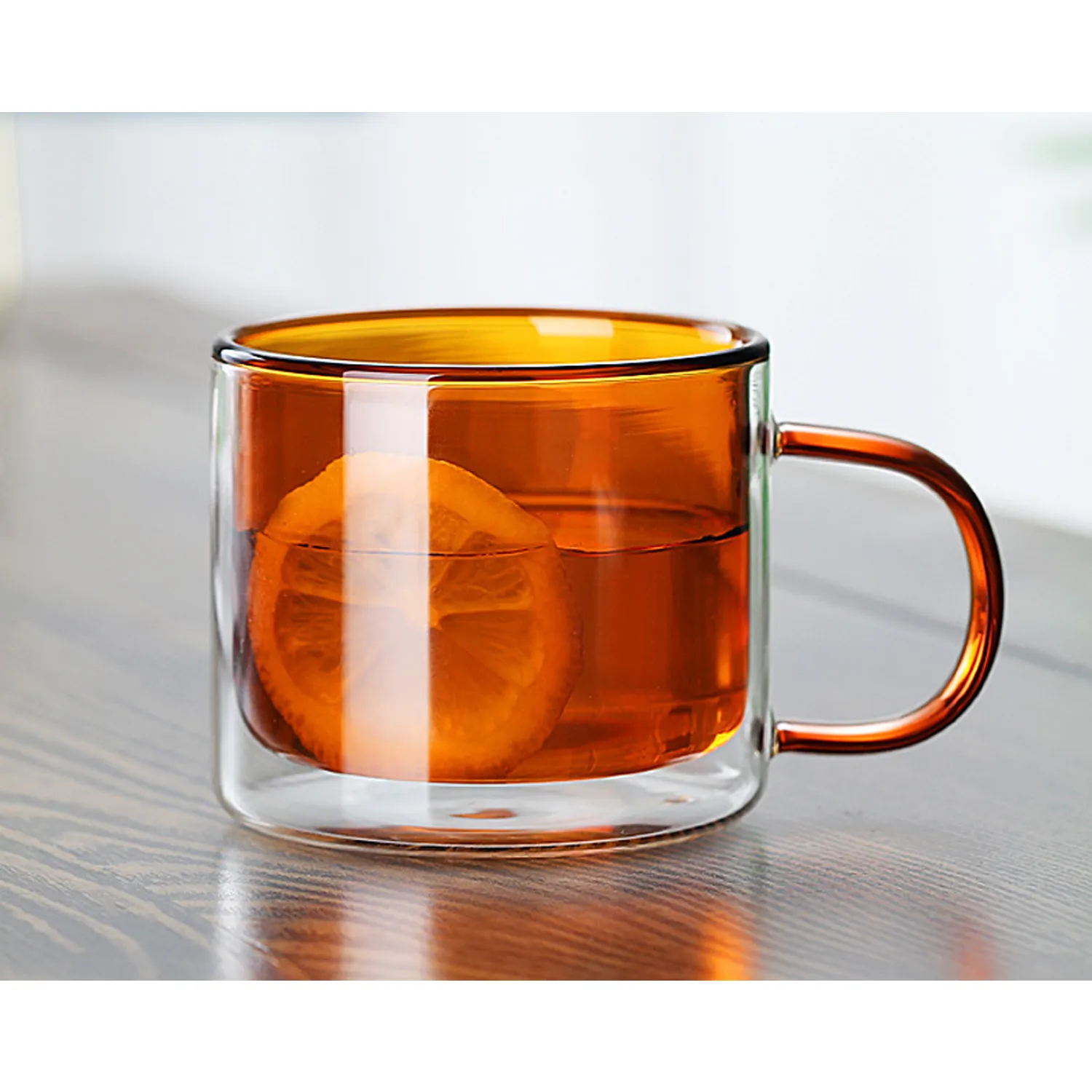 Double Wall Clear Glass Coffee Mugs with handle 8