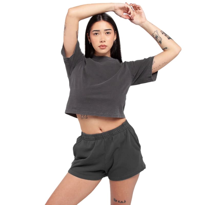 Shaka Wear Ladies' Garment Dye Fleece Shorts 9