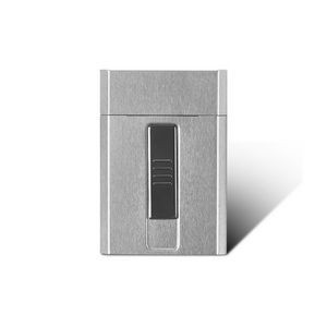 Slim Aluminum Cigarette Case With Magnetic Closure And USB Rechargeable Lighter Top 3