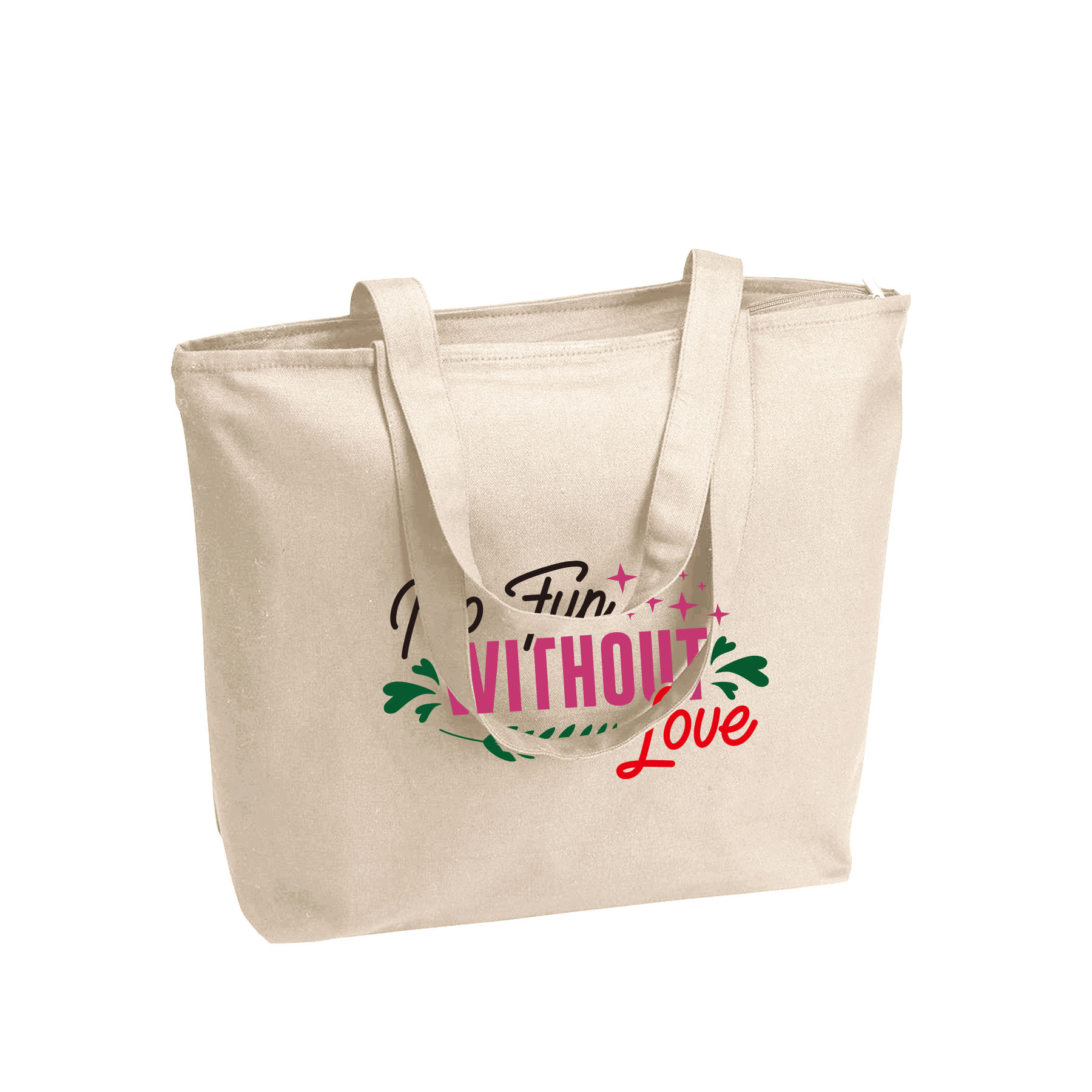 12 oz. Natural Heavy Cotton Canvas 25L Zippered Tote Bag_R109NBT 3
