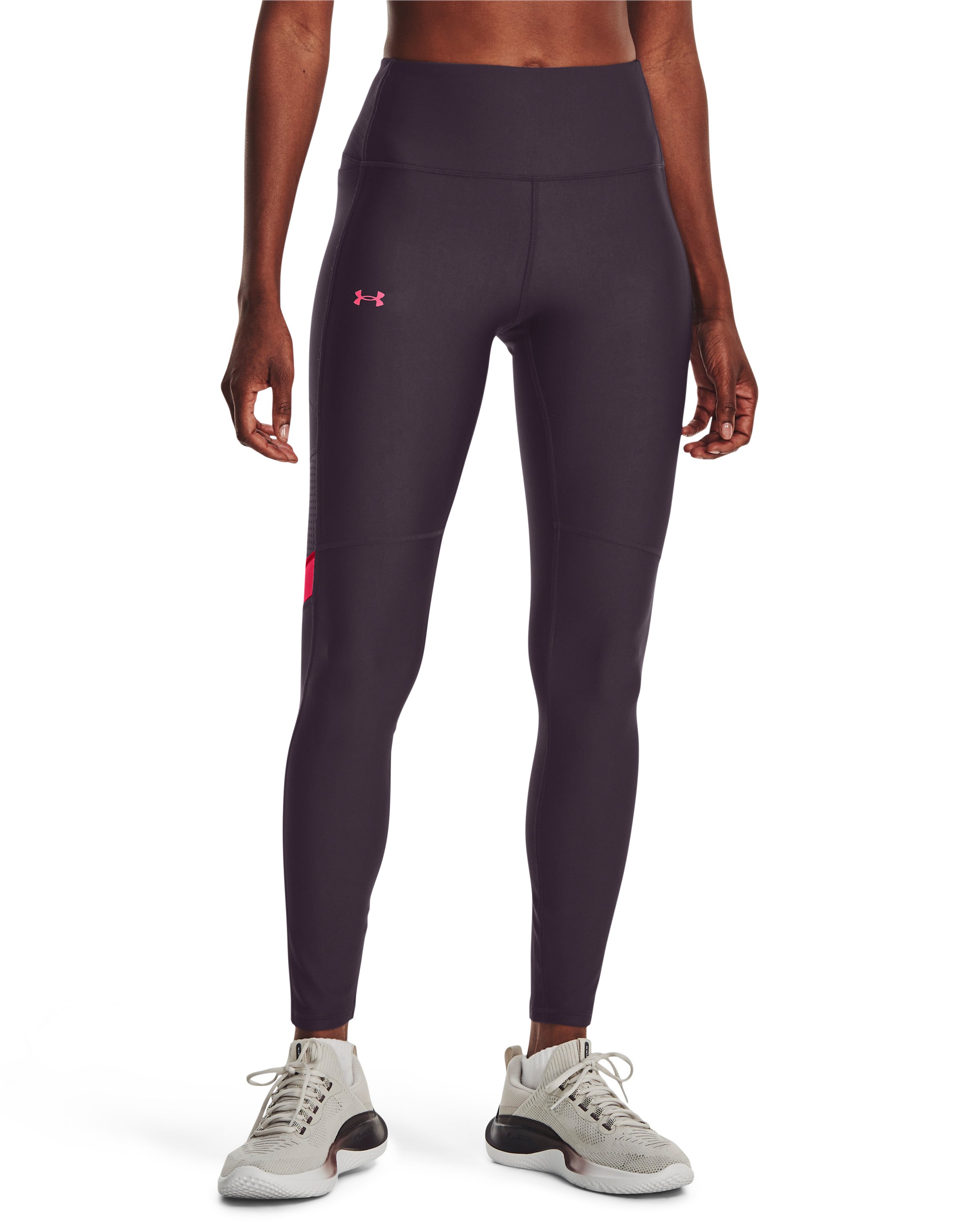 Women's HeatGear No-Slip Waistband Mesh Panel Leggings 3