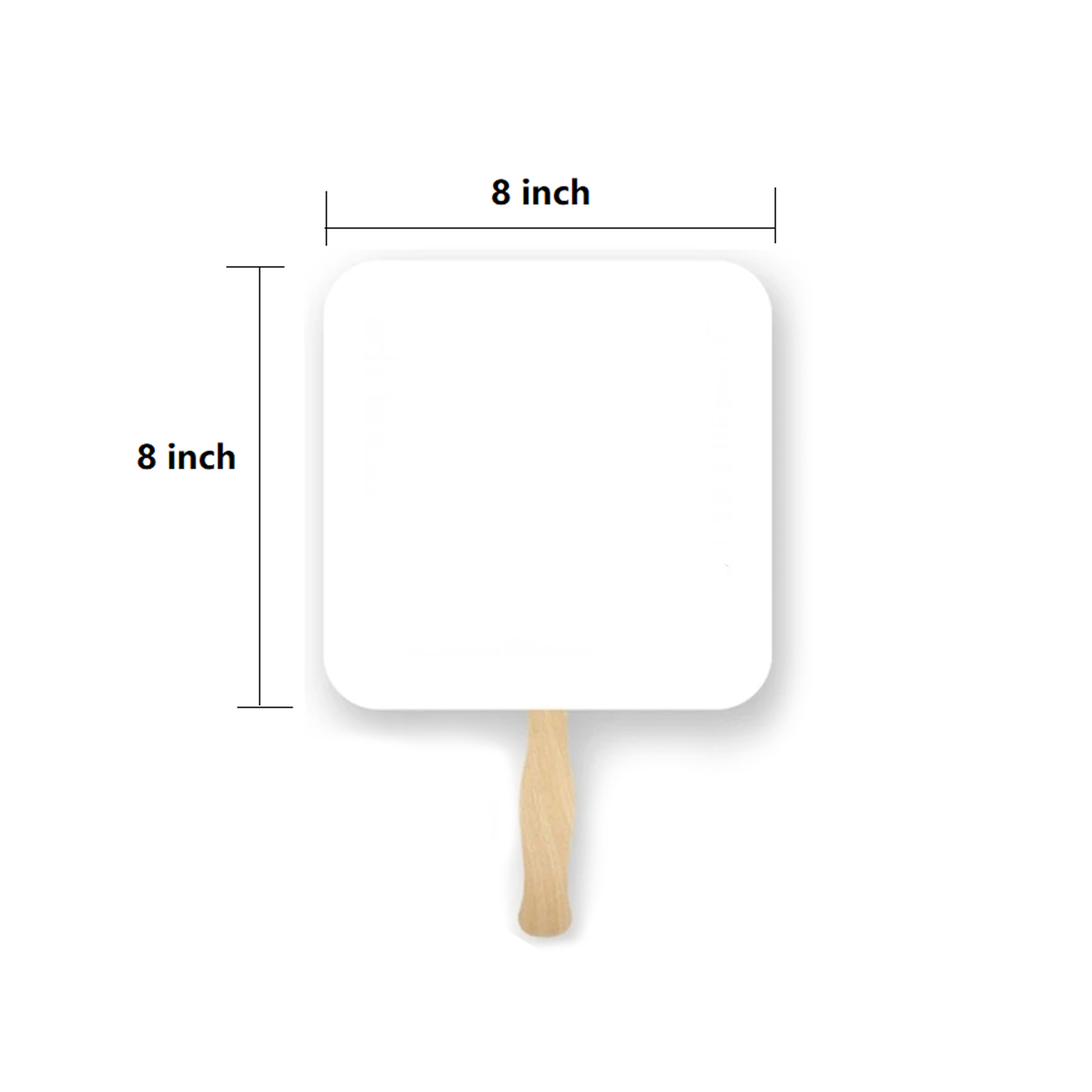 8"x8"Hand Fan Full-colored (2 sides) with Wooden Handle 2