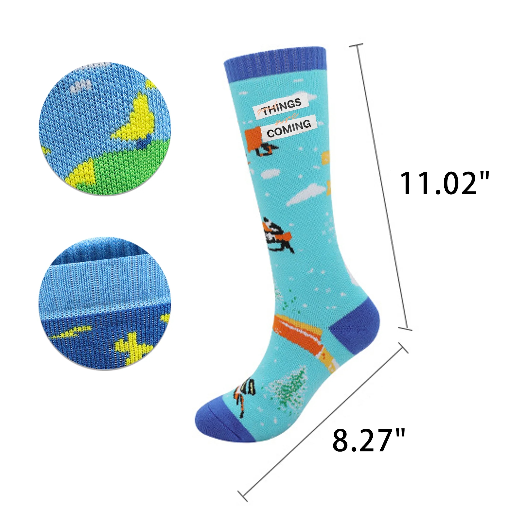 Custom Knitted Jacquard Crew Dress Socks - 168 needle 3