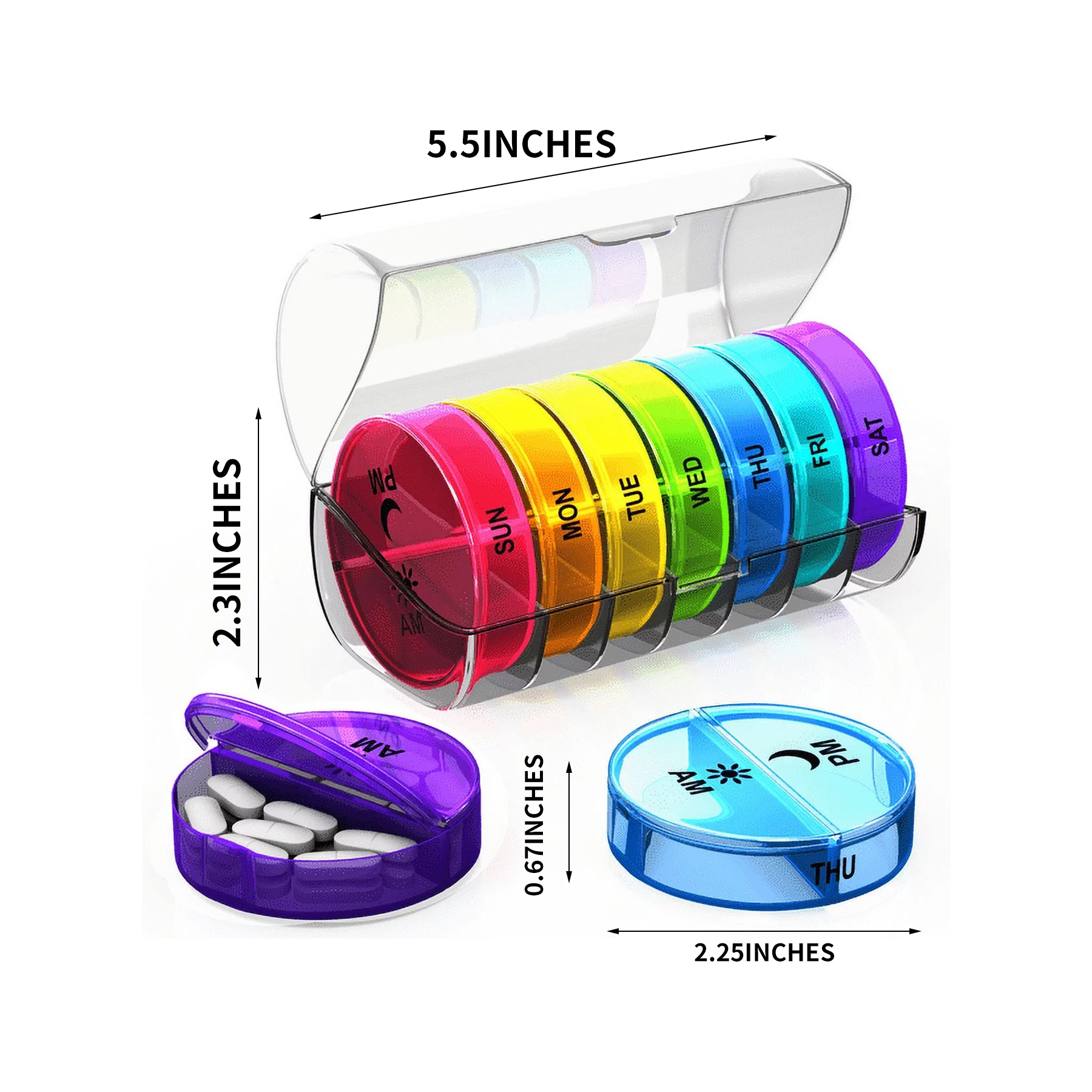 Small 7 Day Weekly Tower Pill Box Organizer 3