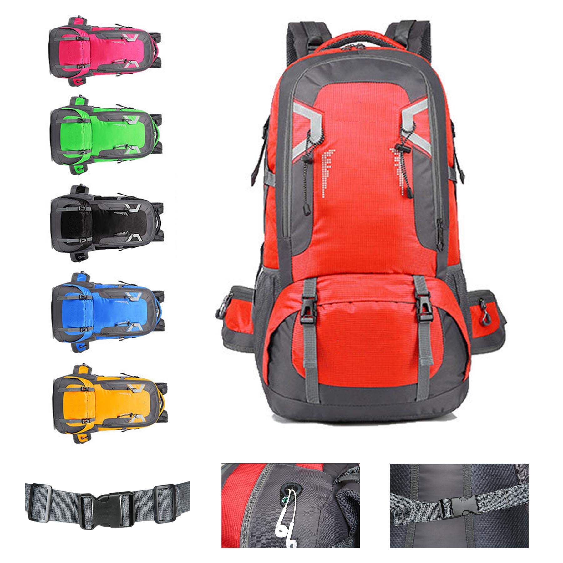 Hiking Camping Backpack for Men Women Large Waterproof Durable Daypack Carry on Bag for Traveling Cl 2