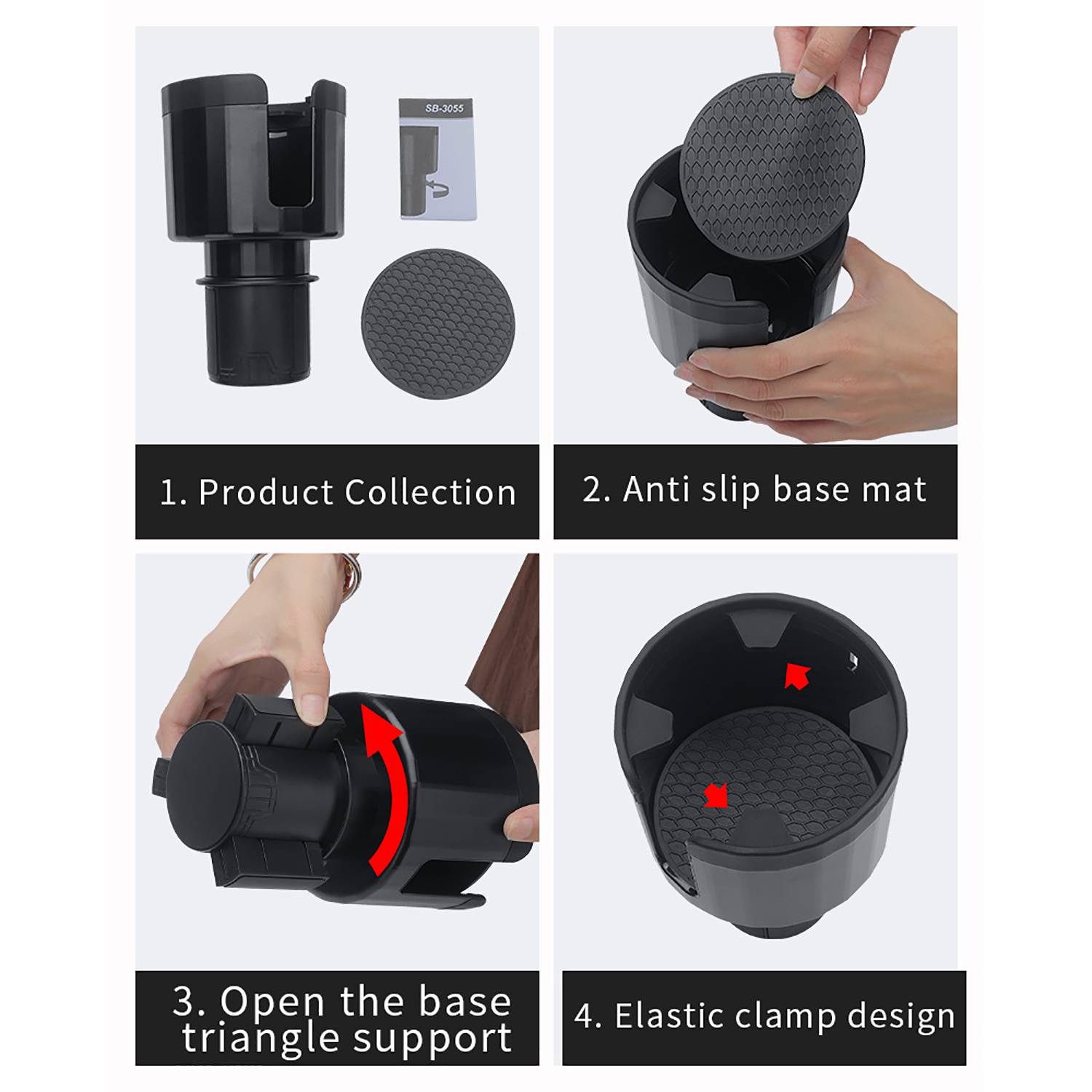 Large ABS Adjustable Base Car Cup Holder Expander 8