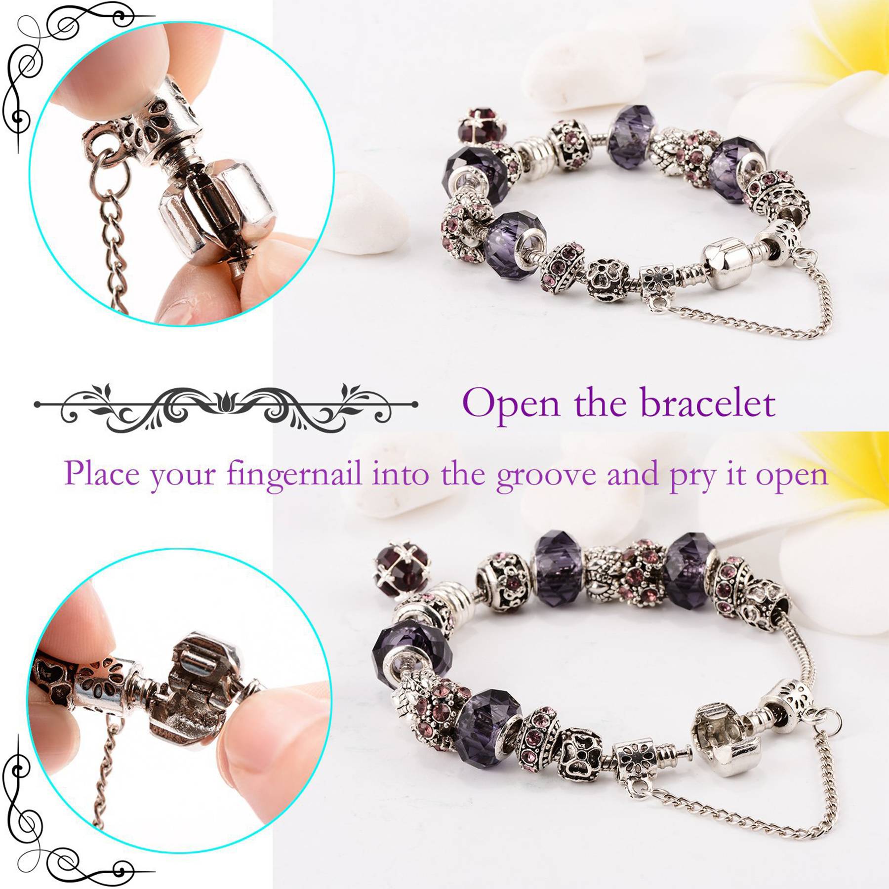 Alloy Handmade amethyst bracelet for women 6