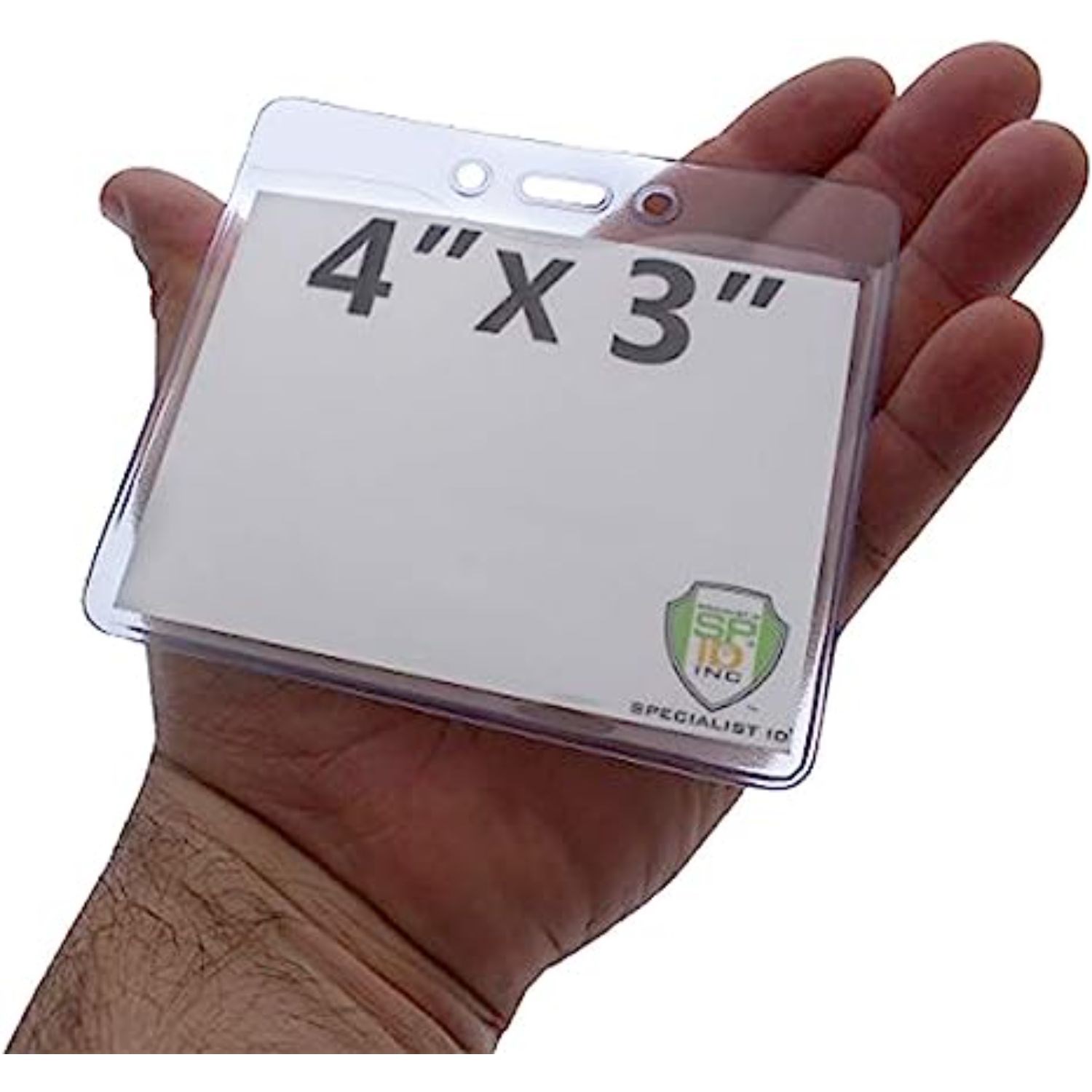 4"W x 3"H rPET Clear Vinyl Horizontal Badge Holder 5