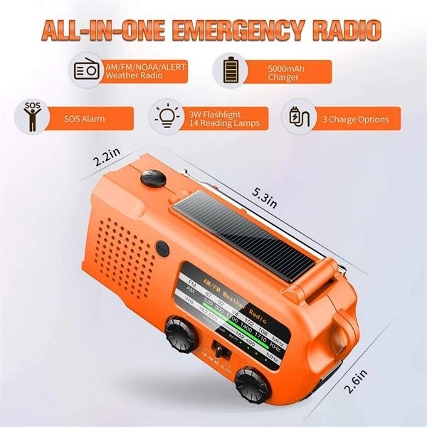 Emergency Hand Crank Solar Radio Flashlight 4