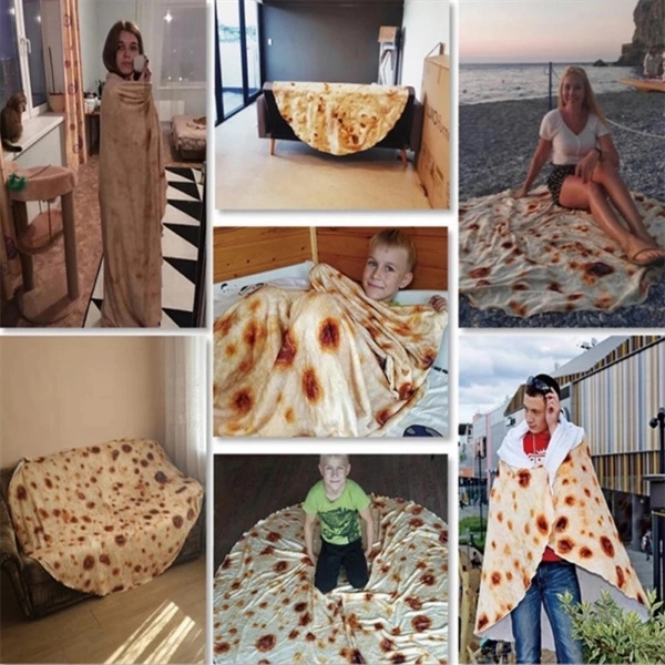 Flannel Burritos Tortilla Throw Blanket 2