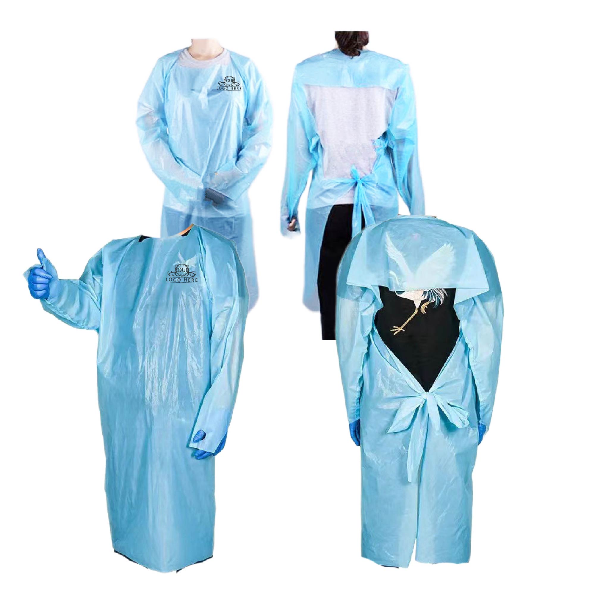 Bodysuit Safety Open Back Disposable Isolation Gown 3