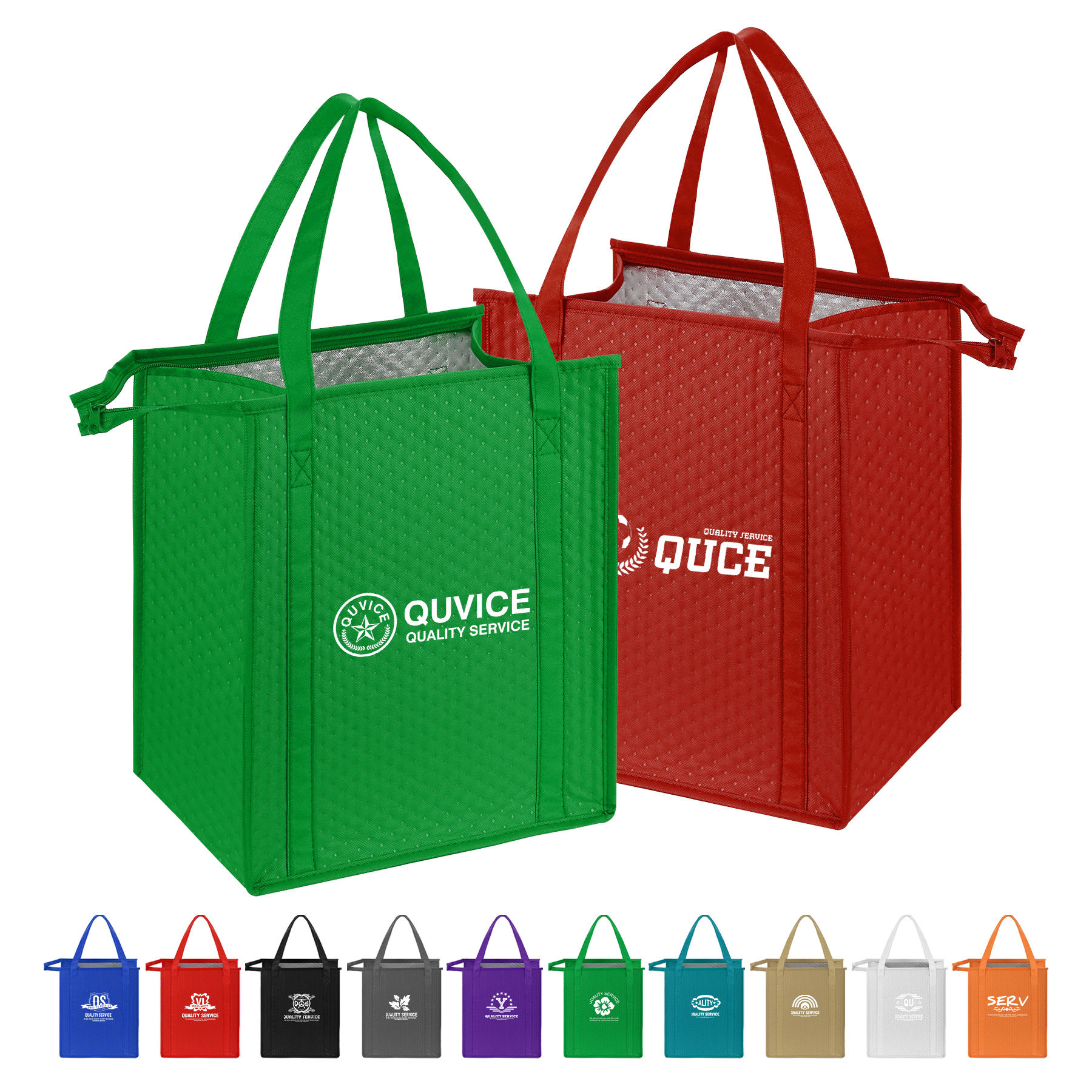 Non Woven Aluminum Foil Zipper Insulation Bag (13'' L x 15'' W x 10'' H) 5