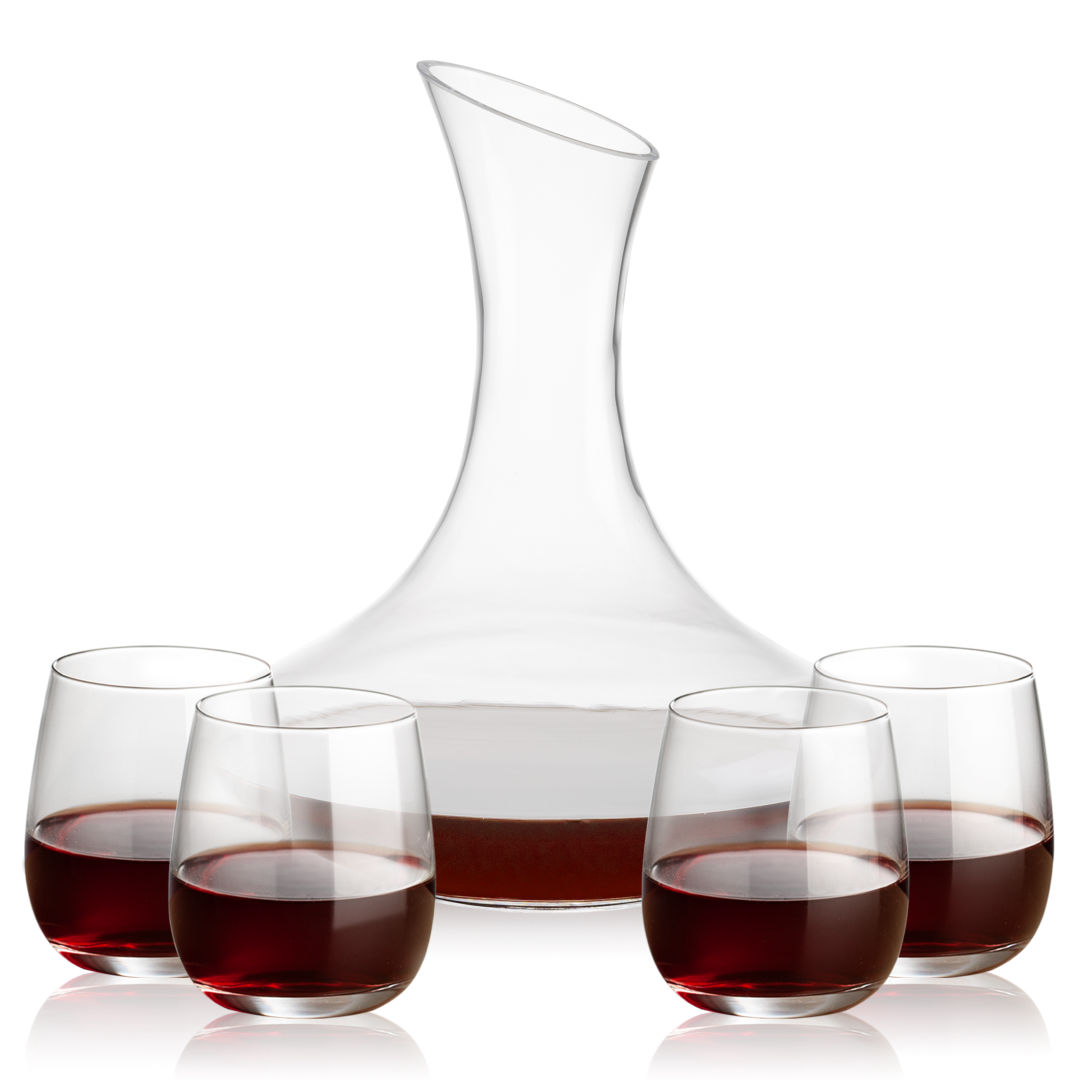 Hampton Carafe & Crestview Stemless Wine 8