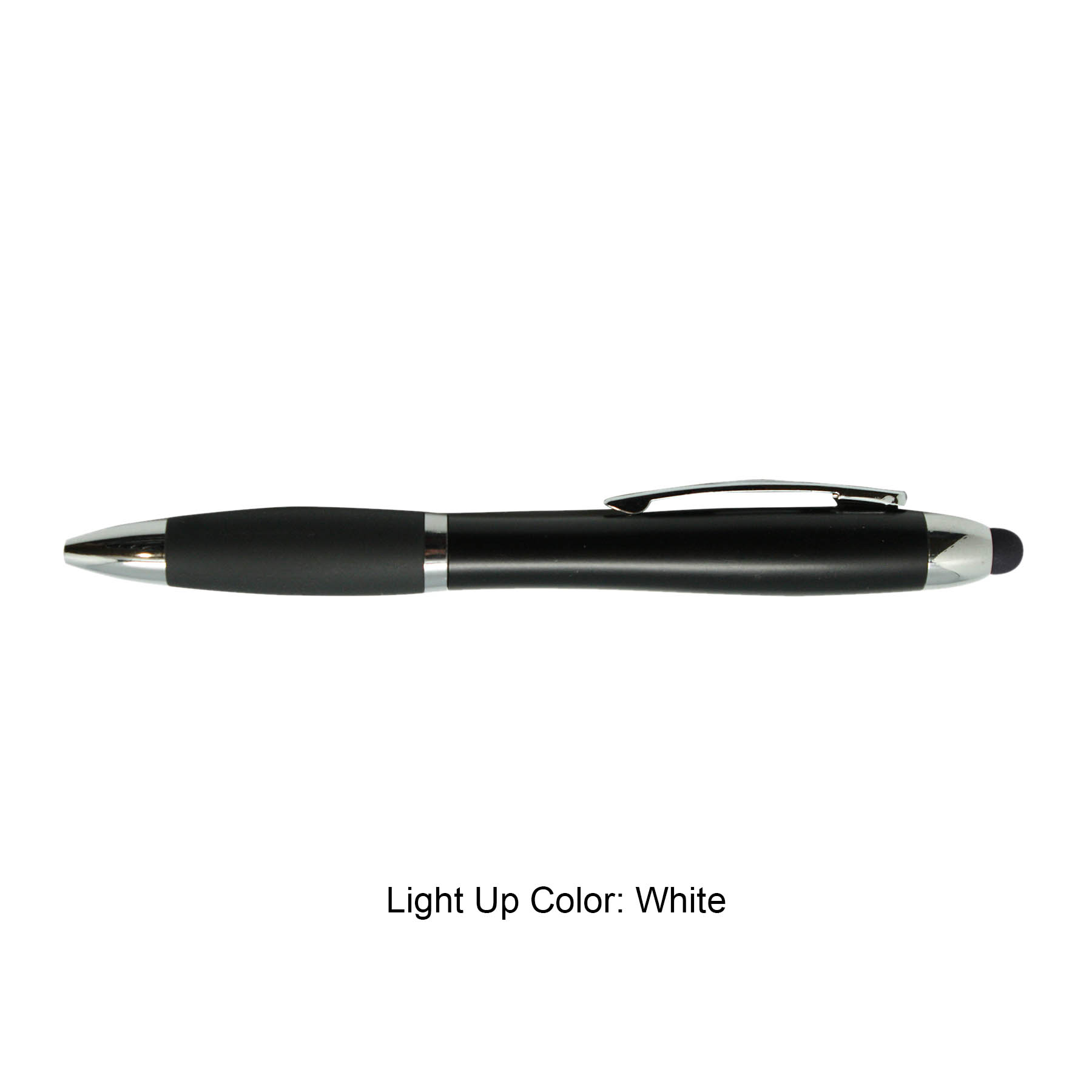 Curvy Plastic twist Stylus Pen w/Light UP Engraving 10