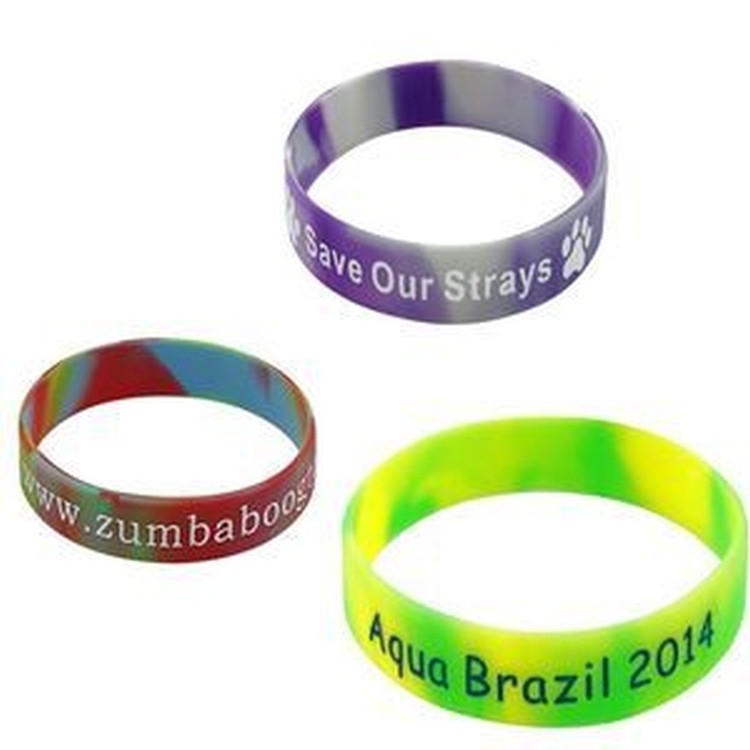 Fashionable Multicolor Embossed Silicone Wristband 2