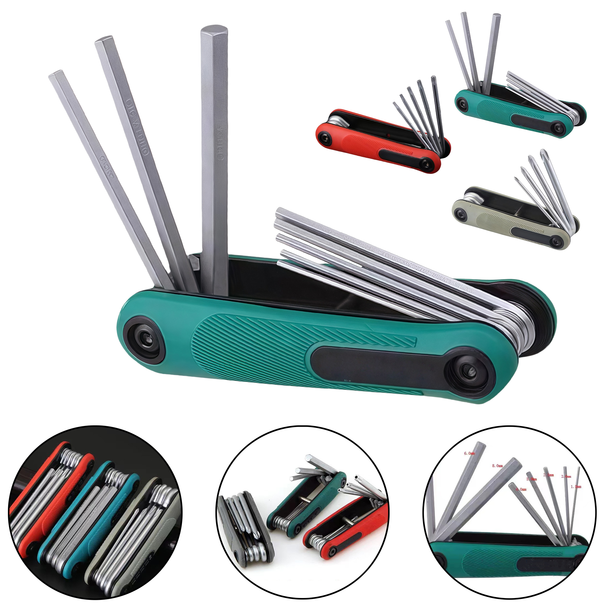 Folding Hex Screwdriver Set - Portable with Allen 4