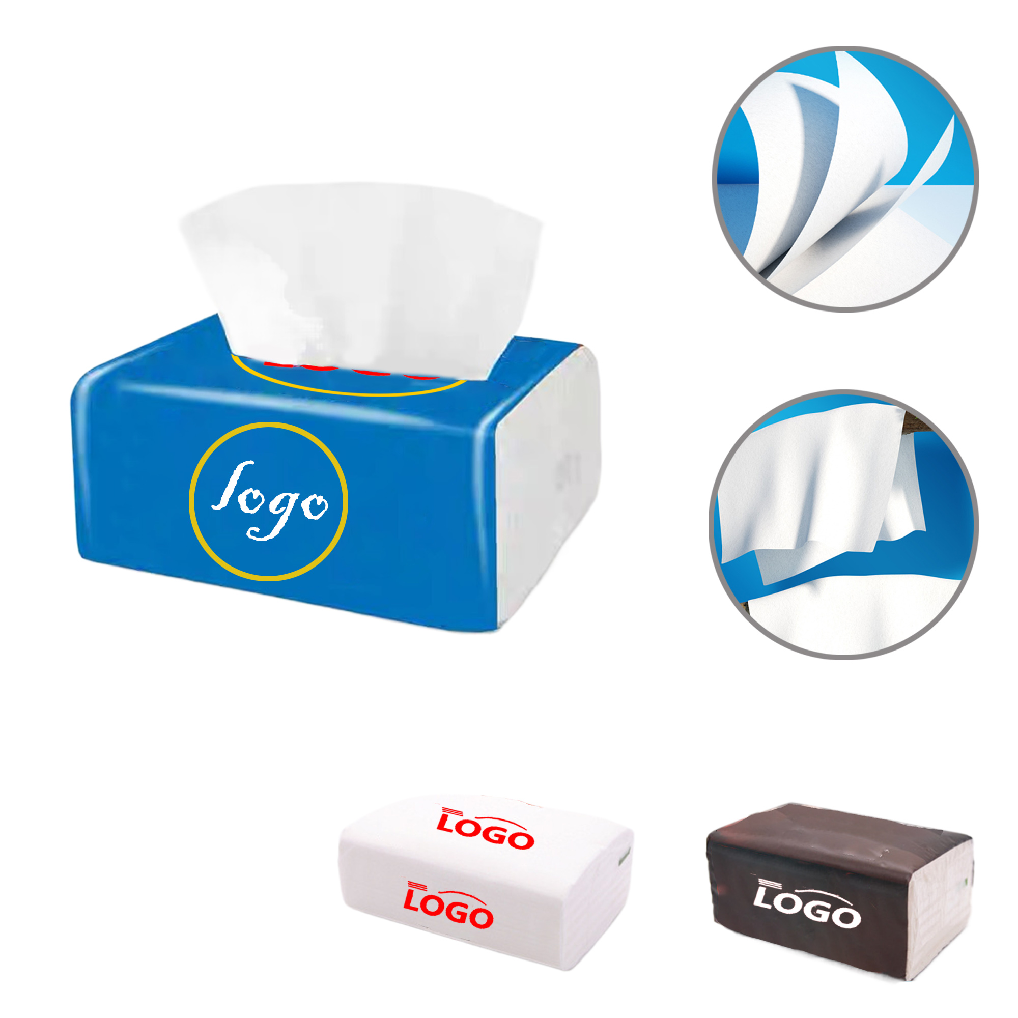 MOQ100 Soft Pack Hotel Tissue Napkins in Bulk Sizes 1