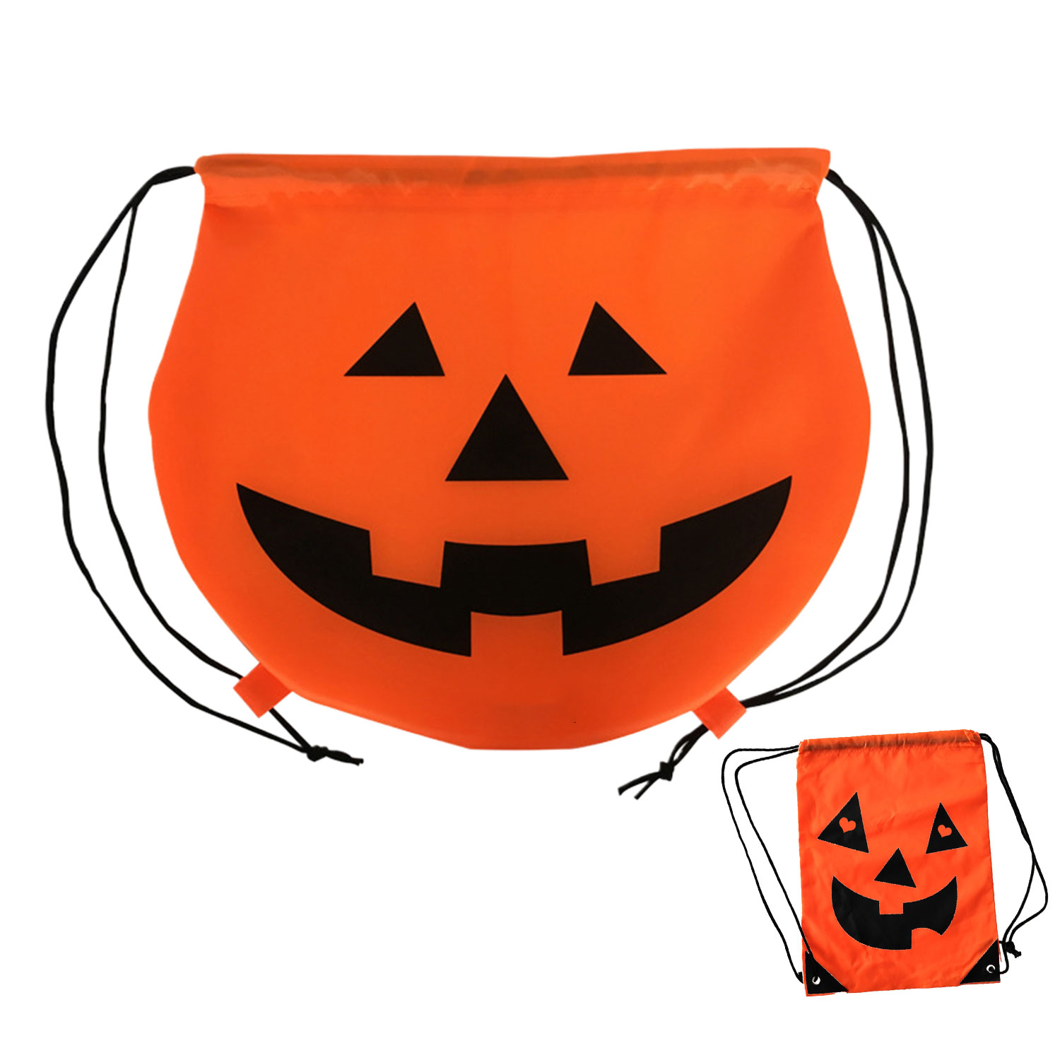 Custom Halloween Pumpkin Drawstring Bag 2