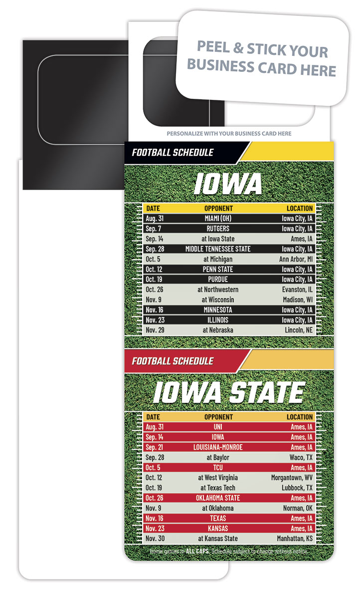 Pro Football Schedule Magnet - Peel and Stick Business Card (3.5x9)