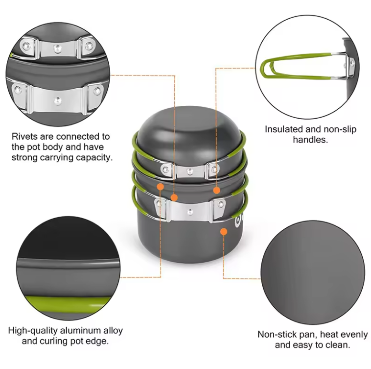 All-in-One Camping Cookware Mess Kit 2
