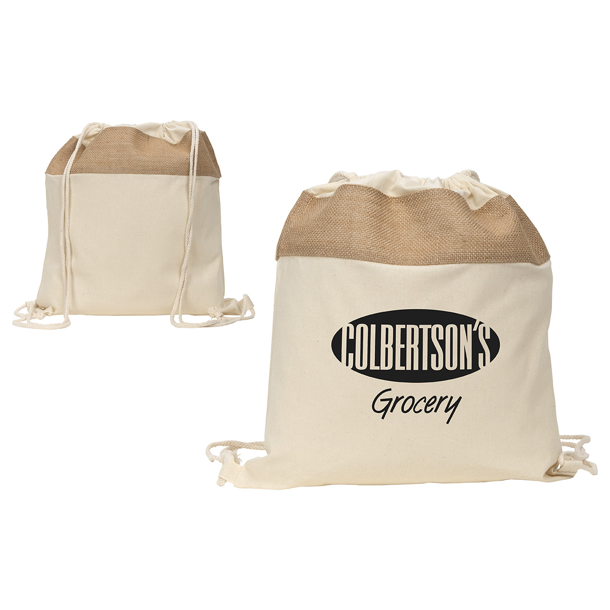 Savanna Jute & Recycled Cotton Drawstring Backpack 6