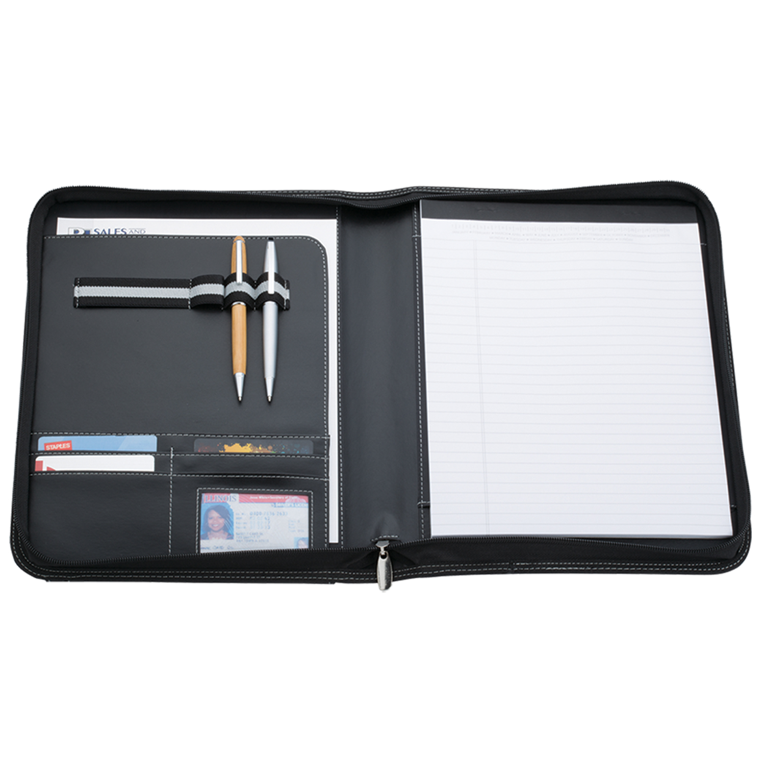 Sterling Accent Zipper Padfolio 4