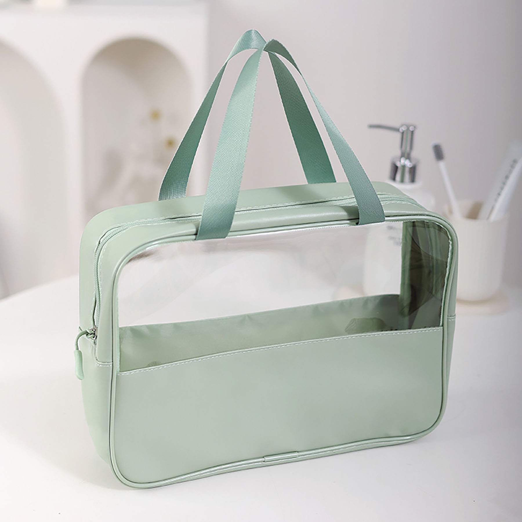 Translucent Pvc Zippered Toiletry Makeup Bag 1