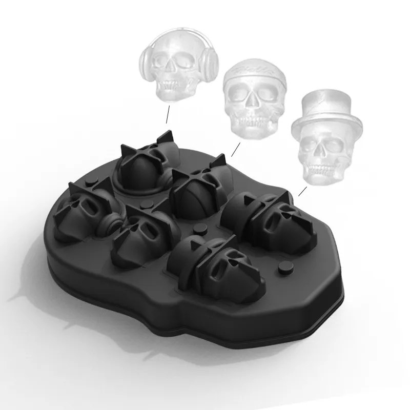 6-Grid Skull Ice Ball Maker 10