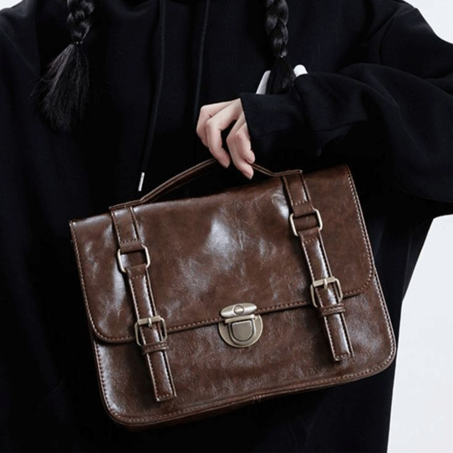 Retro Fashion PU Leather Shoulder Crossbody Messenger Bag 1