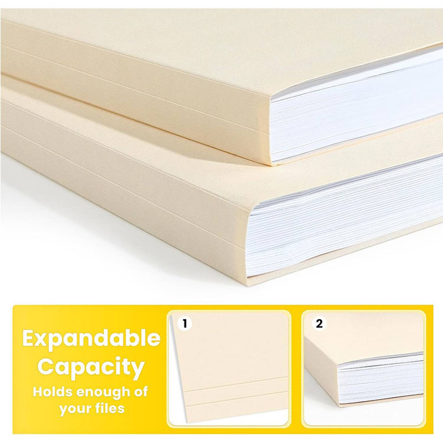 Letter Size Manila File Folders 1/3 Cut Tabs for Office 1