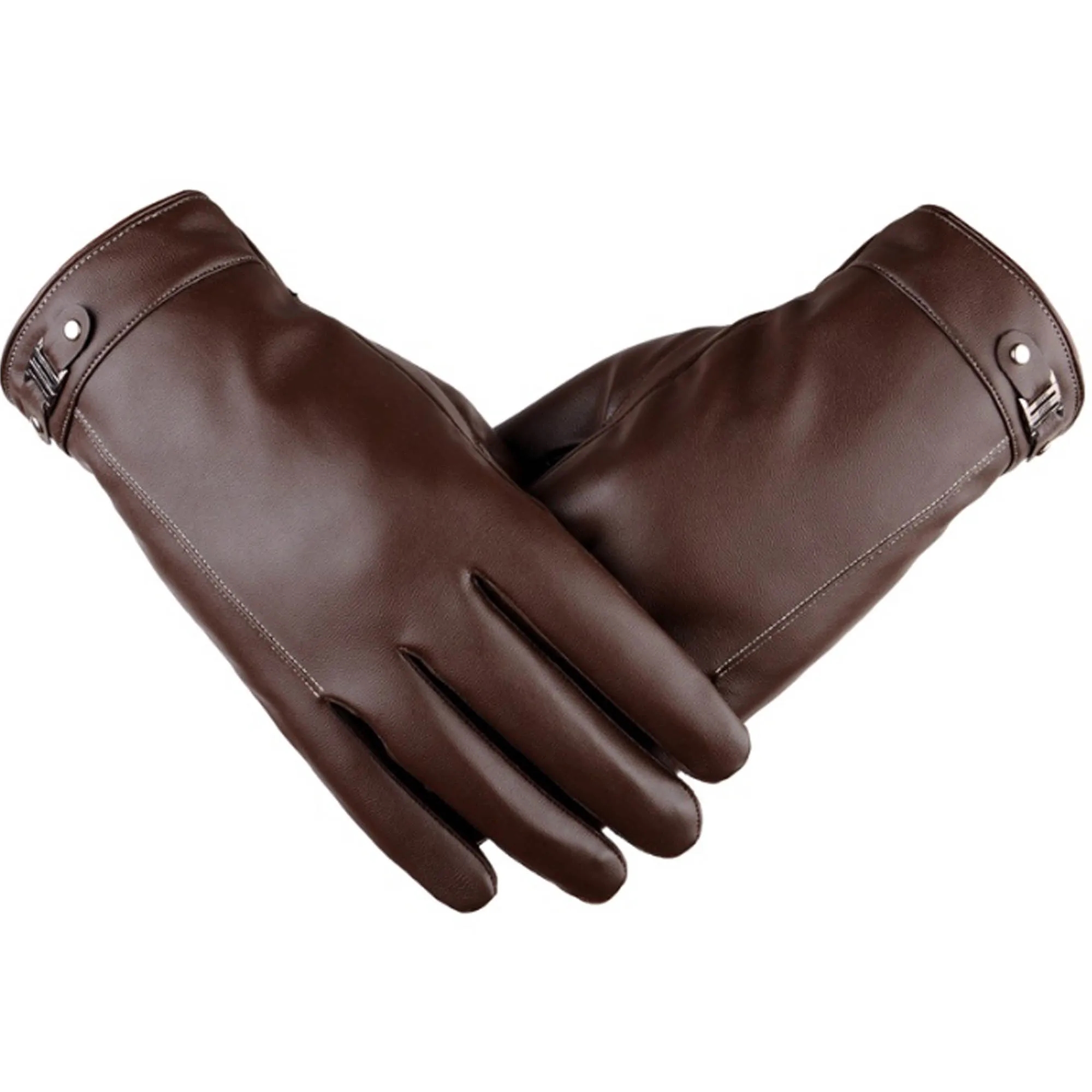 Touchscreen-Compatible PU Leather Gloves 3