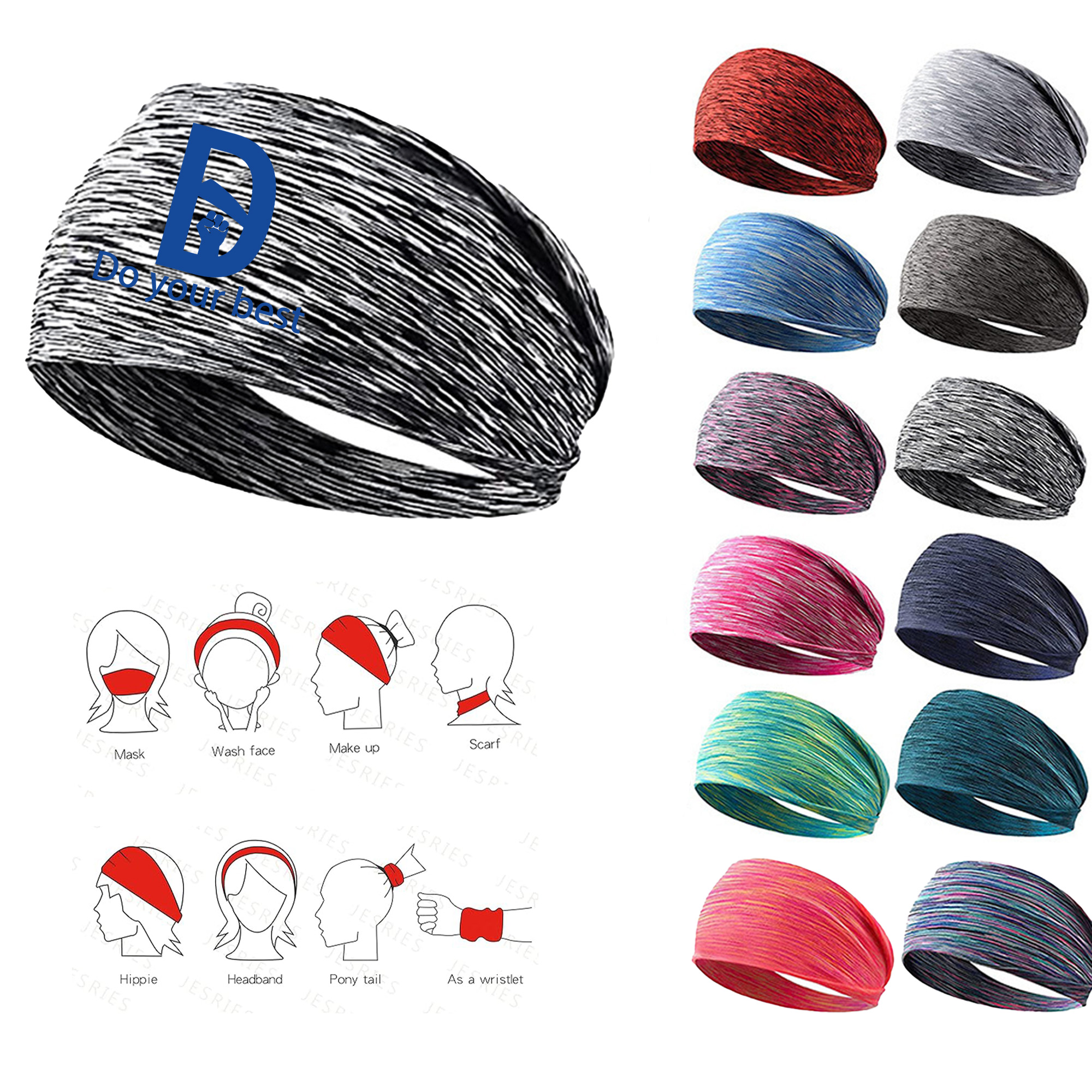 MOQ 50 Absorbent Colourful Headscarf 3