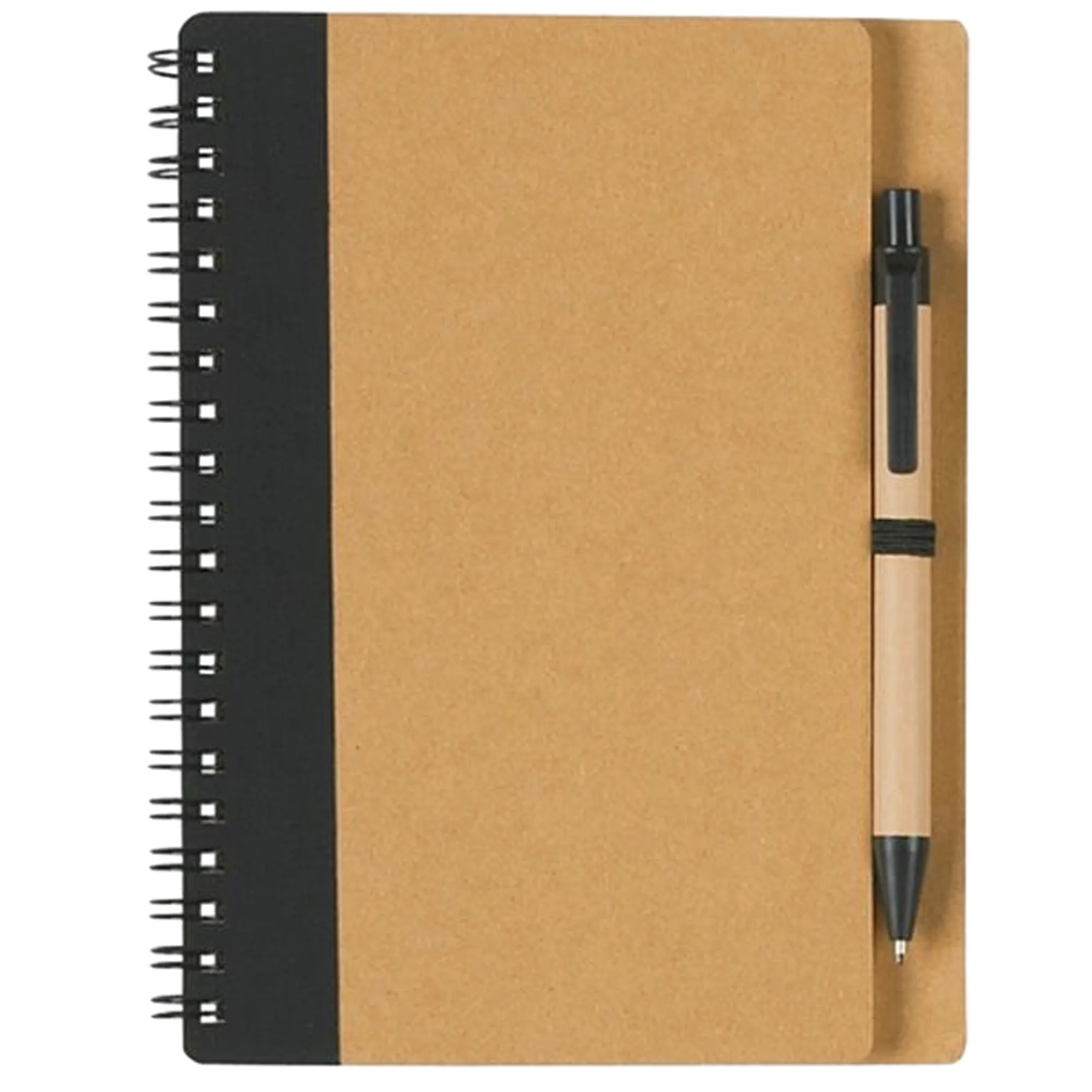 5"x7" Soft Leather Kraft Spiral Notebook with Ballpoint Pen 6