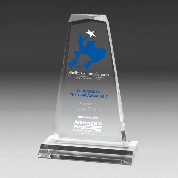 Multi-Faceted Acrylic Award - 8 3/4" - Screen Print 8